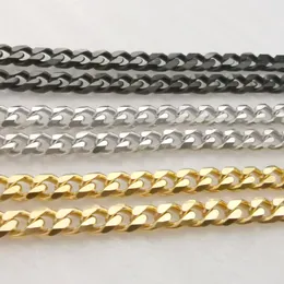 DIY kolye bilezik işaretleme toplu 5MM siyah / gümüş / altın paslanmaz çelik frenlemek Link Zinciri bulguları mücevher Lot 5meter