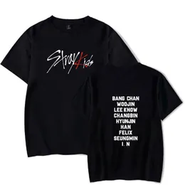 KPOP Stray Kids T Shirt StrayKids MINHO JISUNG WOOJIN CHANGBIN FELIX Coreano Streetwear Hip Hop T-shirt in cotone a maniche corte Donna