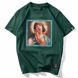 Ny designer Virgin Mary Mens T-shirts Rolig Tryckt Kortärmad Tshirts Sommar Hip Hop Casual Topps Tees Streetwear