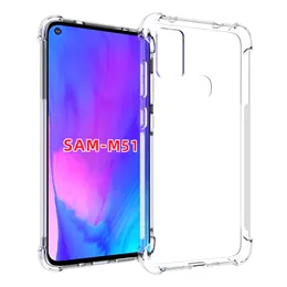 à prova de choque Limpar TPU transparente com Quatro Cantos caso capa protetora Compatível para Samsung Galaxy M31, M51