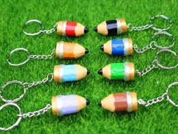 200pcs Resin Cartoon Pencil Shape Charms Keychain Teachers' Day Gifts Back to School Party Favor