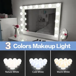 LED 12V Makeup Mirror Light Bulb  Vanity Lights Stepless Dimmable Wall Lamp 6 10 14Bulbs Kit for Dressing Table LED010