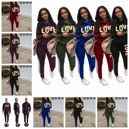 Tracksuits European style head print letter long sleeve drawstring pile collar casual suit purple black green support mixed batch