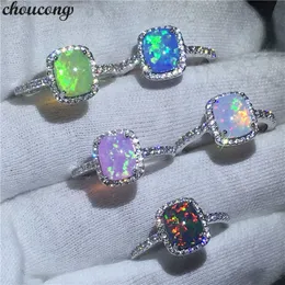 choucong 5 Farben Geburtsstein Jubiläumsring 3ct Opal Cz Ring Weißgold gefüllt Verlobung Ehering Ringe für Frauen Bijoux