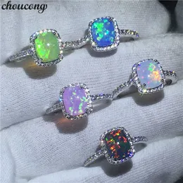 Choucong 5 kolorów rocznica birthstone rocznica pierścień 3ct opal cz pierścionek białe złoto wypełnione zaręczyny zespół ślubu pierścieni dla kobiet bijoux