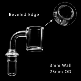 3mm Wall 4mm Bottom Beveled Edge quartz banger with new joint 10mm 14mm 18mm Female/Male Quartz Banger Nail for glass dab rigs