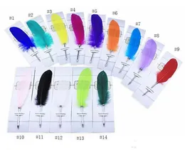 14colors Moda Pena Quill caneta esferográfica de pelúcia canetas esferográficas bonito para o presente de casamento Escritório Escola Escrita Supplie SN427