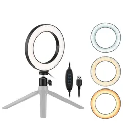 6Inch LED Video Ring Light Dimmable Desktop Ringlight for YouTube Video Live Selfie Photography Studio Makeup