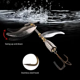 Hengjia 1pc Fiske Lure Spinner Spoon Double Sequin 10cm 14,6 g Fiske Squid Artificial Metal Pesca Fiskehandtag