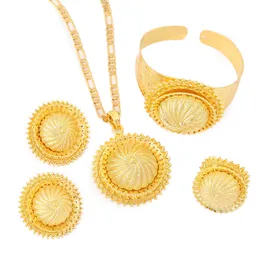 Nuovo design Set di gioielli etiopi Color oro Eritrea Articoli religiosi Etiopia Enkutatash Set di gioielli da sposa etiope