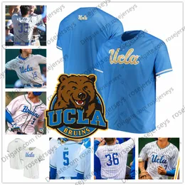 College Baseball indossa UCLA personalizzato UCLA 2019 College Baseball Qualsiasi nome Numero Blu bianco Blu chiaro 7 Michael Toglia 36 Jake Pries Men Youth
