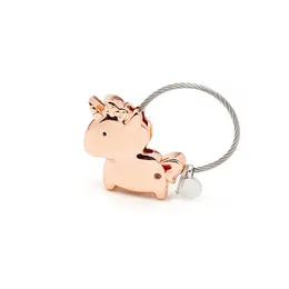 Unicorn Pendant Keychain Trendy Magnet Metal Key Rings Creative Cute Car Chain Original Anpassade par för vänskapsgåva