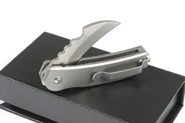 Top Quality Mini Small Karambit Claw Folding Knife D2 Stone Wash Blade TC4 Titanium Alloy Handle With Repair Tools