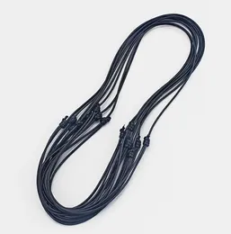 20st / lot Diy Craft Present Black Round Korean Wax Cord Leather Necklace Choker Halsband 18-27 tums justerbar