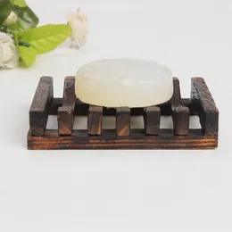 2022 Natural Bamboo Wood Soap Dishes Storage حامل لوحة الحمام دش الصابون صينية ST074