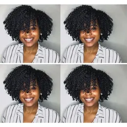 senhoras beleza penteado quentes corte curto bob peruca naturais Africano Ameri Cabelo brasileiro de simulação humana peruca de cabelo crespo natural com estrondo