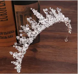 Bridal Rhinestone Handmade Korona Silver Crystal Princess Crown Headband