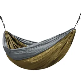 Double Lightweight Nylon Hammock, Ropes and Carabiners Included, Bed Length and Width