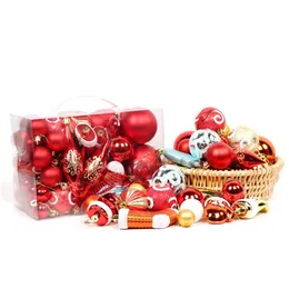 60pcs / set de Natal Bola de Decoração Assorted Pendant Shatterproof Bola ornamento decorativo Baubles Pingentes Ideal para Xmas Tree JK1910