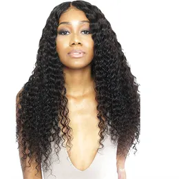 Virgin Hair Curly Lace Wig 130% 150% Densitet Naturlig Färg FrontAllacewig Humana Hair Wigs