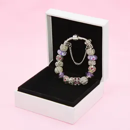 Fascino Farfalla Braccialetto di Perline Designer di Lusso Placcato Argento Regalo Di Compleanno Cofanetto Originale per Pandora Braccialetto di Perline FAI DA TE Spedizione Gratuita