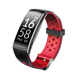 Q8スマートブレスレットの血球の心拍数モニタースマートウォッチスポーツフィットネストラッカーのBluetoothの腕時計の防水時計をAndroid iOS