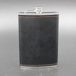 Preferred High Quality Stainless Steel 9 Oz Hip Flask Leather Whiskey Wine Bottle Retro Engraving Alcohol Pocket Flagon With Box G1811