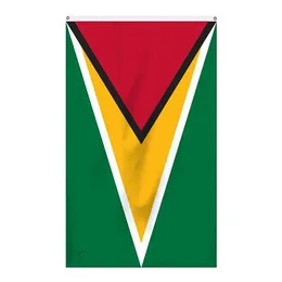 Flaga Guyana 3x5, Krajowy 90% Krwawiący 68D Sitodruk, wiszące wszystkie kraje, od profesjonalnego producenta flag i banerów