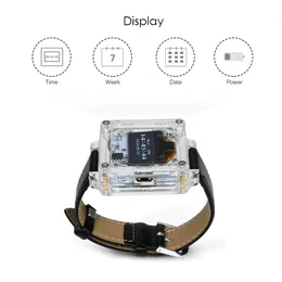 Freeshipping SCM Niesamowite Przezroczysty Zegarek LED DIY LED Digital Tube Wristwatch Elektroniczny Zegarek DIY Kit Zestawy Elektronika DIY
