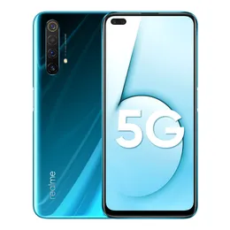 オリジナルのREALME X50 5G携帯電話12GB RAM 128GB ROM Snapdragon 765GオクタコアAndroid 6.57 "全画面64.0MP AI HDR NFC 4200MAH指紋IDフェイススマート携帯電話