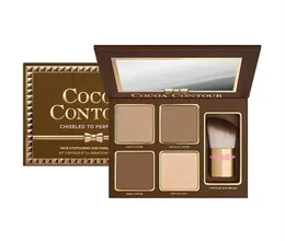 Dropshipping COCOA Contour Kit 4 Colors Bronzers Highlighters Powder Palette Nude Color Shimmer Stick Cosmetics Chocolate Eyeshadow with Brus
