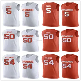 Syracuse Orange College #5 Jalen Carey Basketball Jerseys #50 Roosevelt Bouie #54 Ky Feldman Mens Ed مخصص أي اسم رقم