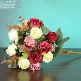 Европейский стиль Put Bundle Simulation Искусственная роза 21 Head Mei Gao File Home Украшение Керамический цветок Соответствие