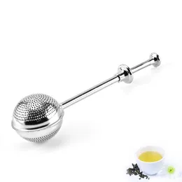 Eco-Friendly Rostfritt Stål Långt handtag Tea Infuser Tea Ball Teas Balls Tekanna Slitstarkt och Rostbeständig Mr Tea Strainer LX8894