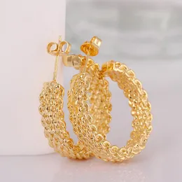 C-formade studörhängen unik stil damtillbehör 18k gul guldfylld mode kvinnamyckespresent
