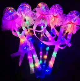 Kids Toys LED Balloon Magic Light Sticks Emitting Stick Kids Bowknot Luminous Handheld Balloon Wedding Party Decra Valentine Gifts GB1381