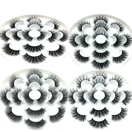 3D Mink Eyelashes Natural False Eyelashes Long Eyelash Extension Faux Fake Eye Lashes Makeup Tool 7 Pairs/set RRA649