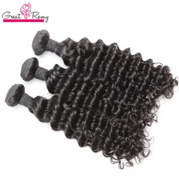 3 Bundles Deep Wave Hair Weft Weave 100% 8A Unprocessed Virgin Hair Bundles Deal Brazilian Peruvian Malaysian Indian Extensions Greatremy 8-34inch