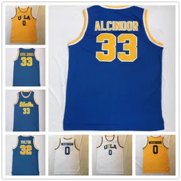 NCAA College University 32 Bill Walton 33 Lew Alcindor Basketball Szyghed Jerseys Size S-2xl