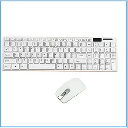 10pcs mini ultra fino sem fio 2.4 ghz teclado e mouse kit para desktop laptop pc opção preto e branco com pacote de varejo