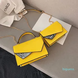 Designer- 2020 new fashion snake patent leather handbags Fashion trend chain small square bags ladies shiny handbags