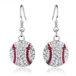 Mode örhängen full rhinestone silver runda baseball örhängen temperament örhängen wy1402