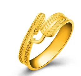 Original New Feather Opening K Gold Plated Ring The Feather Ring of Life and Dream WY1534