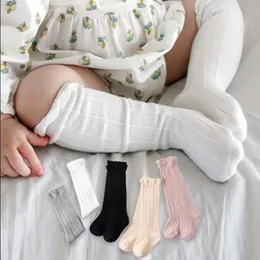 여자 아기 양말 레이스 코튼 유아 여자 양말 신생아 무릎 높은 양말 솔리드 유아 신발 5 색상 DW5638