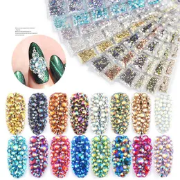 1 pack blandad ss4-ss16 flatback nagel rhinestones kristall ab färgglada 3d glas stenar diy charm pärlor manikyr nagel konst dekorationer