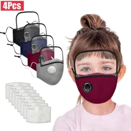 4 Pcs Respirator Kids Face Maks For Germ Protection Detachable Eye Shield Cotton Face Maks Reusable Maskking Mascarillas Bandana