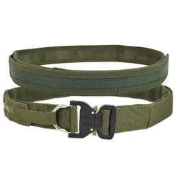 Tactical Molle Belt Outdoor Army Fighter CS Wargame Heavy Duty Double Layer Shooter Hiking Hunting Nylon Belts