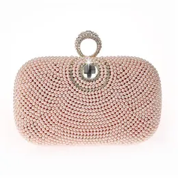 ABER 2020 handmade beads evening clutch bags diamond ring wallets diamond party dinner purse drop shipping MN1298