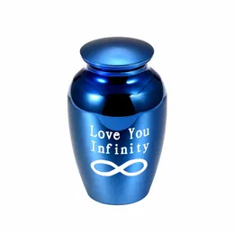 Love You Infinity Funeral Small Memorial Urn 70X45mm Alloy For Human Cremation Ashes Holder Women Men