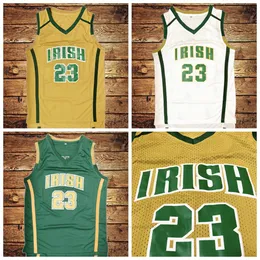 Fartyg från oss #st Vincent Mary High School Irish Basketball Jersey All Stitched White Green Yellow Jerseys Size S-3XL